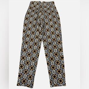 Zara Geometric Patterned Pants - Black, White, Gold